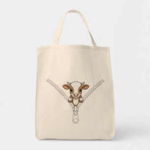 Funny Texas Longhorn calf Peek  Tote Bag