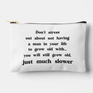Funny text about women and men. accessory pouch