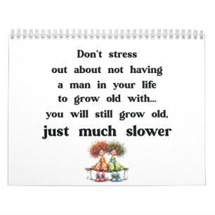 Funny text about women and men calendar
