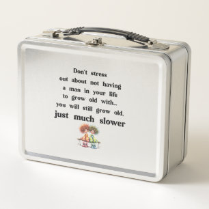 Funny text about women and men metal lunch box