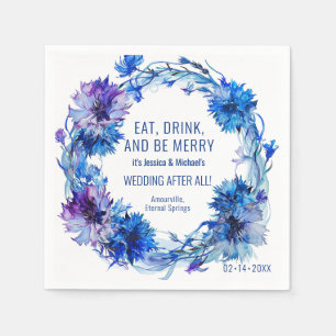 💍Funny text Cornflowers and Lavender  Napkin