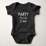 Funny Text Party Baby Baby Bodysuit<br><div class="desc">Sure to bring a smile, this cute baby outfit conveys a message to which all new parents can relate. It makes a cute baby shower gift and is available in a variety of colour choices. To change the colour of the font, choose the "customise it" button and you can select...</div>