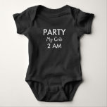 Funny Text Party Baby Bodysuit<br><div class="desc">Sure to bring a smile, this cute baby outfit conveys a message to which all new parents can relate. It makes a cute baby shower gift and is available in a variety of colour choices. To change the colour of the font, choose the "customise it" button and you can select...</div>