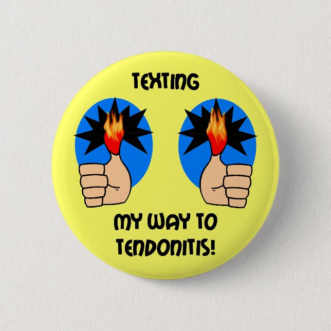 Funny texting 6 cm round badge (Front)