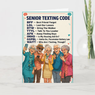 Funny Texting Birthday for Seniors Card