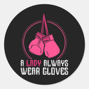 Funny Thai Boxing Women Gift Muay Thai  Classic Round Sticker