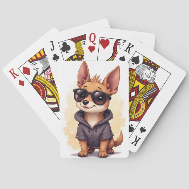 Funny Thai Ridgeback Kawaii Dog Playing Cards (Back)