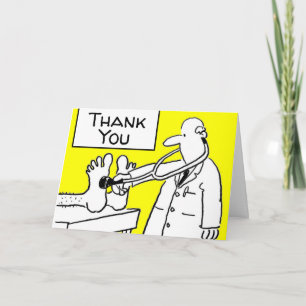Funny Thank You Doctor Lab Coat & Stethoscope Card