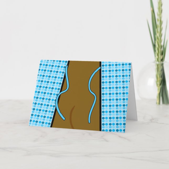 Funny Thank You for Hospital Visit, Untied Gown Card (Front)