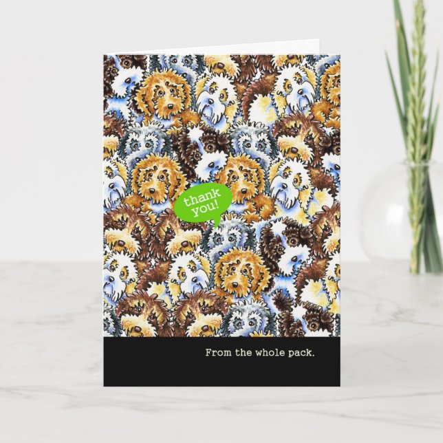 Funny Thank You from Group Cockapoo Dogs Card (Front)