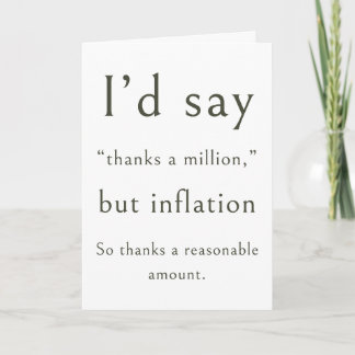 Funny Thank You Greeting Card for Business Work