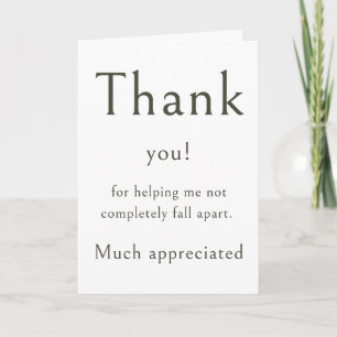 Funny Thank You Greeting Card for Friend at Work