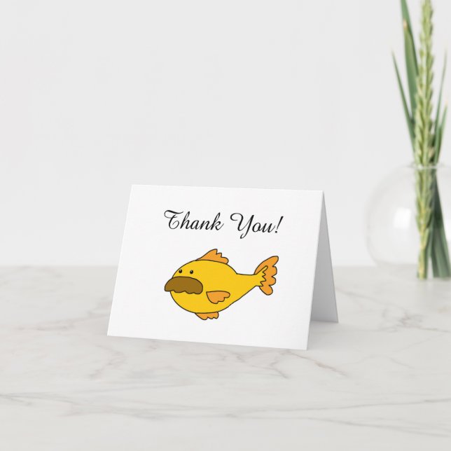 Funny Thank You, Ted Goldfish  Thank You Card (Front)