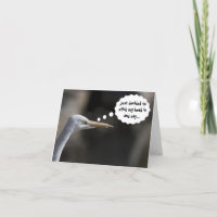 Funny Thank You White Crane Bird Card