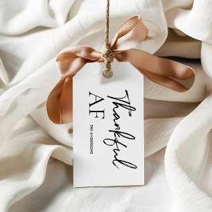Funny “Thankful AF” Modern Minimalist Gift Tags