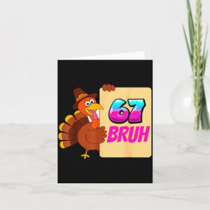 Funny Thanksgiving 67 Baseball Drip Gobble Turkey  Card