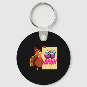 Funny Thanksgiving 67 Baseball Drip Gobble Turkey  Key Ring