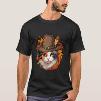 Funny Thanksgiving Calico Cat T-Shirt