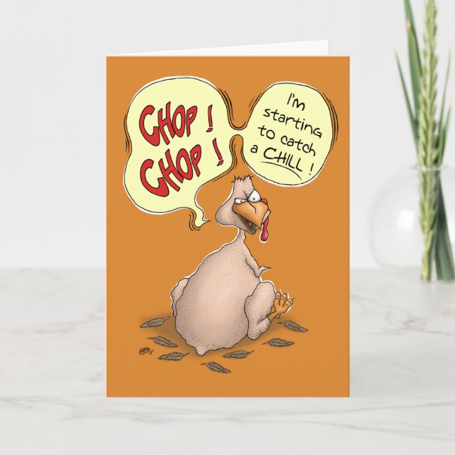 Funny Thanksgiving Cards: Chop-Chop Holiday Card (Front)