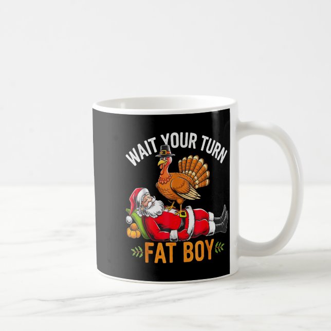 Funny Thanksgiving Christmas Turkey Vs Santa For M Coffee Mug (Right)