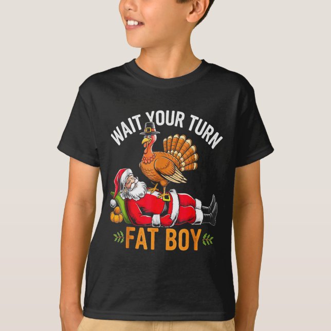 Funny Thanksgiving Christmas Turkey Vs Santa For M T-Shirt (Front)