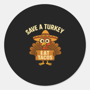 Funny Thanksgiving Classic Round Sticker