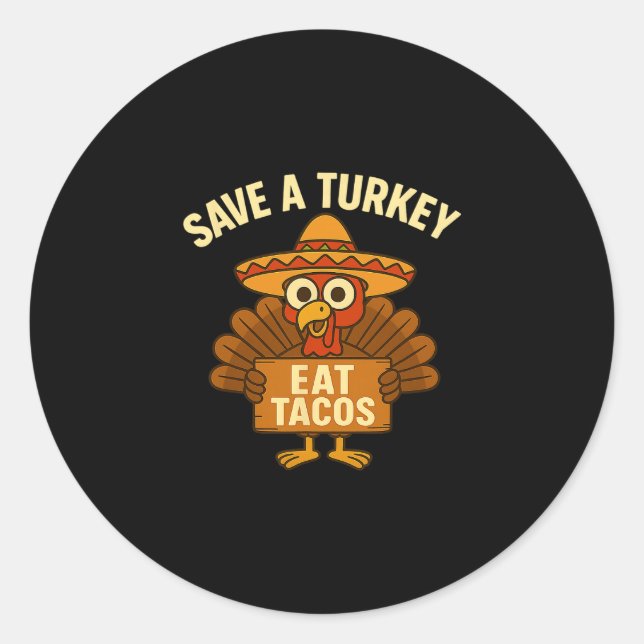 Funny Thanksgiving  Classic Round Sticker (Front)
