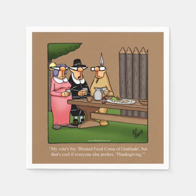 Funny Thanksgiving Cocktail Party Napkins (Front)