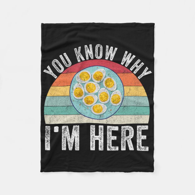 Funny Thanksgiving Deviled Eggs You Know Why I'm H Fleece Blanket (Front)