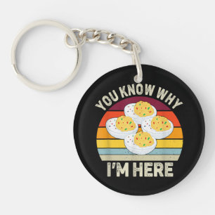 Funny Thanksgiving Deviled Eggs You Know Why I'm H Key Ring