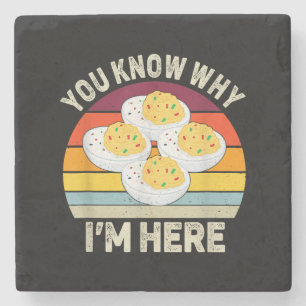 Funny Thanksgiving Deviled Eggs You Know Why I'm H Stone Coaster