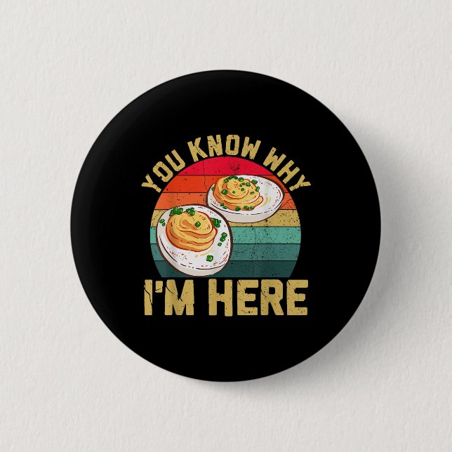 Funny Thanksgiving Deviled Eggs You Know Why Im He 6 Cm Round Badge (Front)