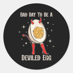 Funny Thanksgiving Dinner Bad Day To Be A Deviled  Classic Round Sticker