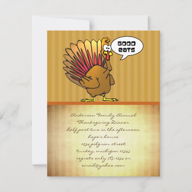 Funny Thanksgiving Dinner Invitation (Front)