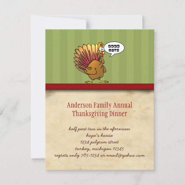 Funny Thanksgiving Dinner Invitation (Front)
