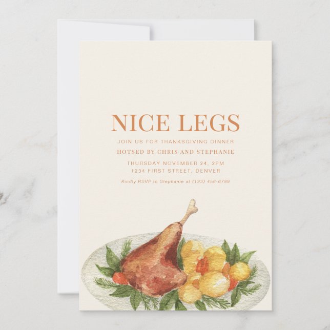 Funny Thanksgiving Dinner Party Invitation (Front)