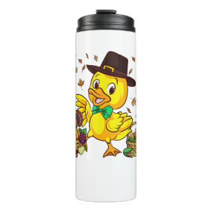 Funny Thanksgiving Duck Turkey Boys Girls Thermal Tumbler
