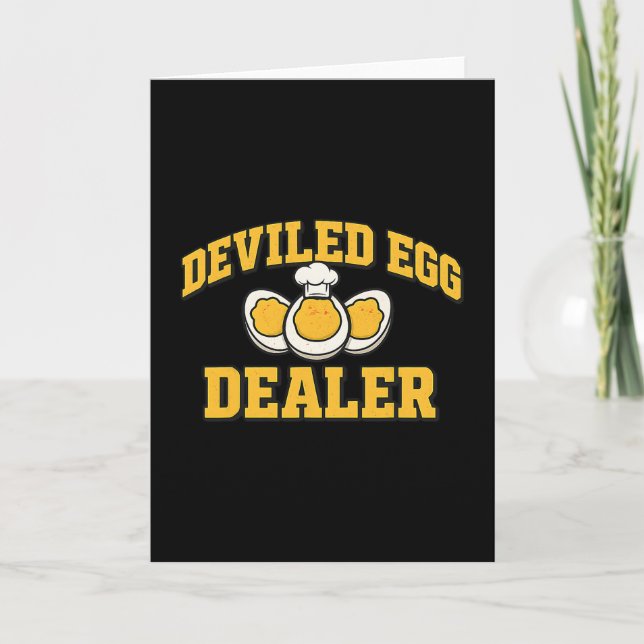Funny Thanksgiving Fathers Day Retro Deviled Egg D Card (Front)