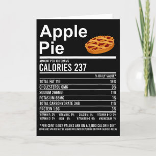 Funny Thanksgiving Food Apparel, Apple Pie Nutriti Card