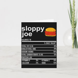 Funny Thanksgiving Food Apparel, Sloppy Joe Nutrit Card