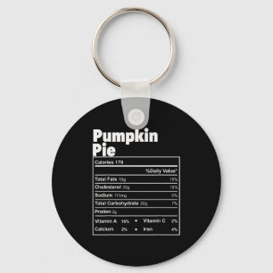 Funny Thanksgiving Food Pumpkin E Nutritional Fact Key Ring