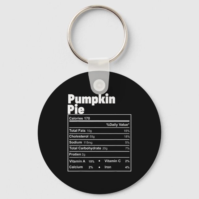 Funny Thanksgiving Food Pumpkin E Nutritional Fact Key Ring (Front)