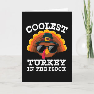Funny Thanksgiving For Boys Kids Coolest Turkey In Card