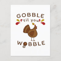 Funny Thanksgiving - GOBBLE TILL YOU WOBBLE VINTAG