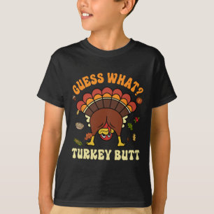 Funny Thanksgiving Guess What Turkey Butt Couples T-Shirt