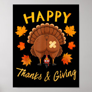 Funny Thanksgiving Guess What Turkey Butt  Poster