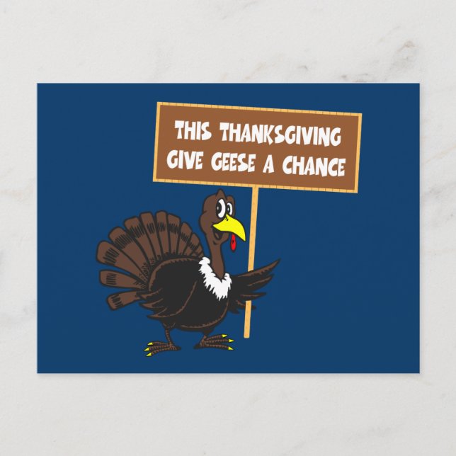 Funny thanksgiving holiday postcard (Front)