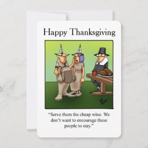 Funny Thanksgiving Humour "Cheap Wine" Invitations