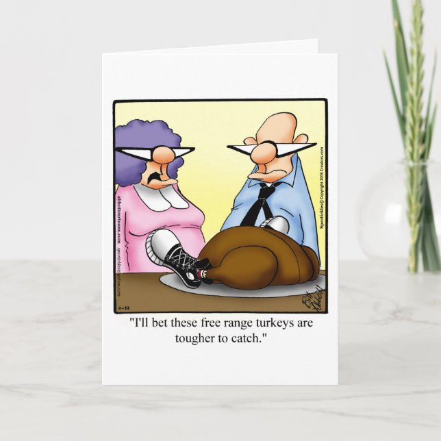 Funny Thanksgiving Humour Greeting Card (Front)