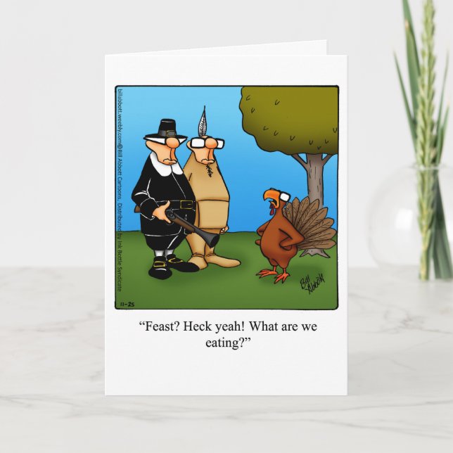 Funny Thanksgiving Humour Greeting Card (Front)